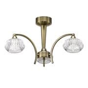 Reigate 3 Light Fitting in a Bronze Finish with Clear Ribbed Glass