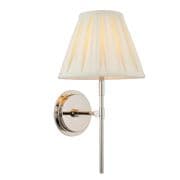 Rennes Wall Light in a Polished Chrome Finish with a Cream Box Pleat Shade - ENDON 103356