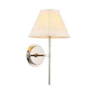 Rennes Wall Light in a Polished Chrome Finish with a Cream Double Pinch Pleat Shade - ENDON 103357