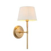 Rennes Wall Light in an Antique Brass Finish with a Cream Tapered Shade - ENDON 103355