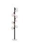 Rhoen 11 Light Floor Lamp in Satin Black with Iridescent Glass Shades