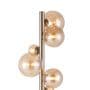Rhoen 11 Light Floor Lamp in Satin Chrome with Amber Glass Shades