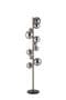 Rhoen 11 Light Floor Lamp in Satin Chrome with Chrome Glass Shades