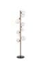 Rhoen 11 Light Floor Lamp in Satin Chrome with Iridescent Glass Shades