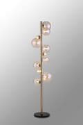 Rhoen 11 Light Floor Lamp in Satin Chrome with Iridescent Glass Shades