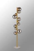 Rhoen 11 Light Floor Lamp in Satin Gold with Chrome Glass Shades