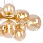 Rhoen 16 Light Circular Fitting in Satin Gold with Amber Glass Shades