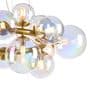 Rhoen 16 Light Circular Fitting in Satin Gold with Iridescent Glass Shades