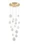 Rhoen 16 Light Fitting in Satin Gold with Opal Glass Shades