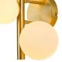 Rhoen 3 Light Wall Light in Satin Gold with Opal Glass Shades