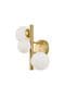 Rhoen 3 Light Wall Light in Satin Gold with Opal Glass Shades