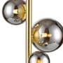 Rhoen 4 Light Table Lamp in Satin Gold with Chrome Glass Shades