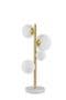 Rhoen 4 Light Table Lamp in Satin Gold with Opal Glass Shades