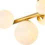 Rhoen 6 Light Fitting in Satin Gold with Opal Glass Shades