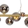 Rhoen 9 Light Linear Fitting in Satin Gold with Chrome Glass Shades