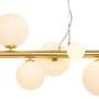 Rhoen 9 Light Linear Fitting in Satin Gold with Opal Glass Shades