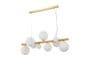 Rhoen 9 Light Linear Fitting in Satin Gold with Opal Glass Shades