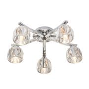 Ria 5 Light Bathroom Fitting in Polished Chrome with Crystal Glass Shades, IP44 - ENDON 96454