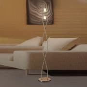 Rivington Floor Lamp in Antique Brass with Stylish Glass Shades