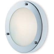 Rockwell Bathroom Small Flush/Wall Light in a Polished Chrome Finish and Opal Glass, IP54 Rated