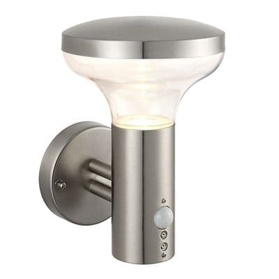 Roko Outdoor PIR Wall Lantern in Stainless Steel IP44 - SAXBY 67702