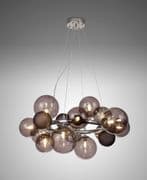 Romney 12 Light Circular Fitting in Polished Chrome with Smoked Glass Shades