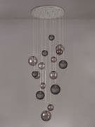 Romney 16 Light Fitting in Polished Chrome with Smoked Glass Shades