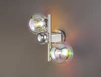 Romney Wall Light in Polished Chrome and Iridescent Glass Shades