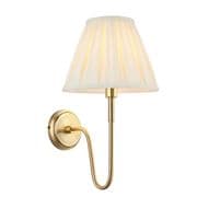 Rouen Wall Light in an Antique Brass Finish with a Cream Box Pleat Shade - ENDON 103360