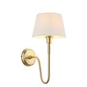 Rouen Wall Light in an Antique Brass Finish with a Cream Tapered Shade - ENDON 103362