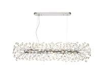 Roussin 10 Light Linear Pendant in Polished Chrome with Faceted Crystal Discs