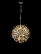 Roussin 12 Light Pendant in Polished Chrome with Faceted Crystal Discs