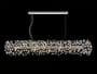 Roussin 14 Light Linear Pendant in Polished Chrome with Faceted Crystal Discs