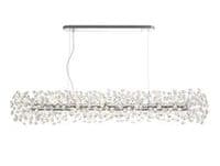 Roussin 14 Light Linear Pendant in Polished Chrome with Faceted Crystal Discs