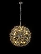Roussin 16 Light Pendant in Polished Chrome with Faceted Crystal Discs