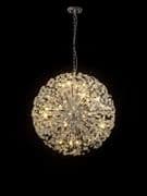 Roussin 24 Light Pendant in Polished Chrome with Faceted Crystal Discs