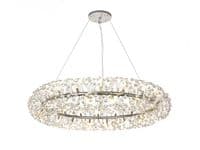 Roussin 36 Light Fitting in Polished Chrome with Faceted Crystal Discs