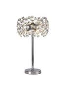 Roussin 6 Light Table Lamp in Polished Chrome with Faceted Crystal Discs