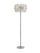 Roussin 8 Light Floor Lamp in Polished Chrome with Faceted Crystal Discs