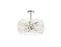 Roussin 8 Light Semi Flush Fitting in Polished Chrome with Faceted Crystal Discs