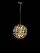 Roussin 9 Light Pendant in Polished Chrome with Faceted Crystal Discs