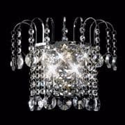 Rushton Wall Light in Polished Chrome and Crystal Decoration, Switched