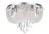 Saigon 5 Light Flush Fitting in Polished Chrome and Crystal Decoration - där SAI5450