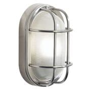 Salcombe Outdoor Oval Wall Light in a Stainless Steel with a Ribbed Glass Diffuser - där SAL5244