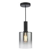 Savannah Single Pendant in Matt Black with an Ombre Smoked Glass Shade - där SAV8622