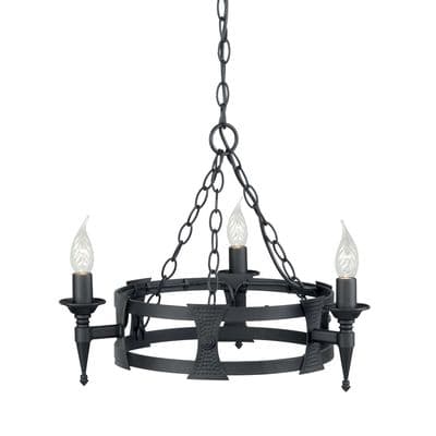 Saxon 3 Light Fitting in a Matt Black Finish - ELSTEAD SAX3/BLK