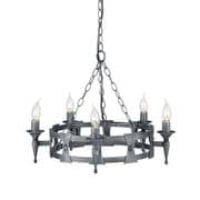 Saxon 5 Light Fitting in a Black/Silver Finish - ELSTEAD SAX5 BLK/SIL