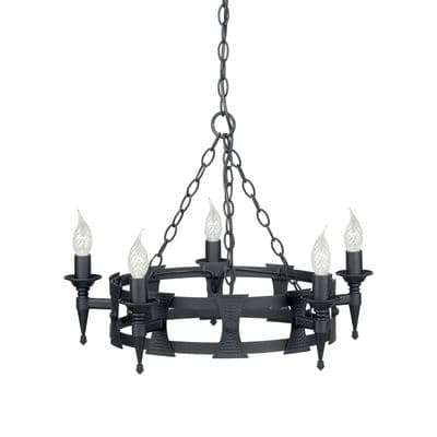 Saxon 5 Light Fitting in a Matt Black Finish - ELSTEAD SAX5/BLK