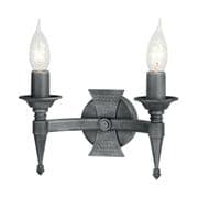 Saxon Double Wall Light in a Black/Silver Finish - ELSTEAD SAX2 BLK/SIL