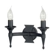 Saxon Double Wall Light in a Matt Black Finish - ELSTEAD SAX2 BLK